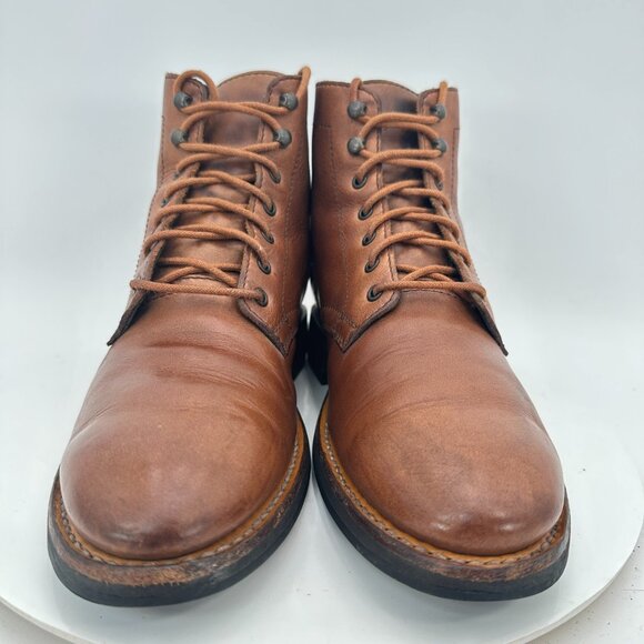 Thursday Everyday Men Size 8 Brown Leather Plain Toe Ankle Combat Boot - Picture 2 of 12